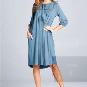 Hunter green loose key hole dress